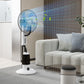 HOMCOM Spray Misting Fan, Floor Fan with Water Mist Spray, 70° Oscillation, Tilt Head, 3 Speeds, 2.8L Water Tank, White