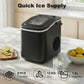 HOMCOM Countertop Ice Maker Machine 9 Cubes in 7 Mins Portable Ice Machine Ice Scoop and Basket 2 Sizes Black