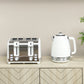 HOMCOM Stainless Steel Panel Kettle and Toaster Set - White