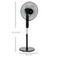 HOMCOM 18" Pedestal Fan, Oscillating Standing Fan with Remote Control, Floor Fan with Adjustable Height, 3 Speed, 7.5-Hour Timer, Black