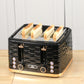 HOMCOM Four-Slice Rippled Toaster - Black