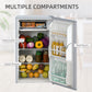HOMCOM 91 Litre Freestanding Under Counter Fridge Freezer, Small Fridge with Chiller Box, Adjustable Thermostat, 47.5cm Wide, Grey