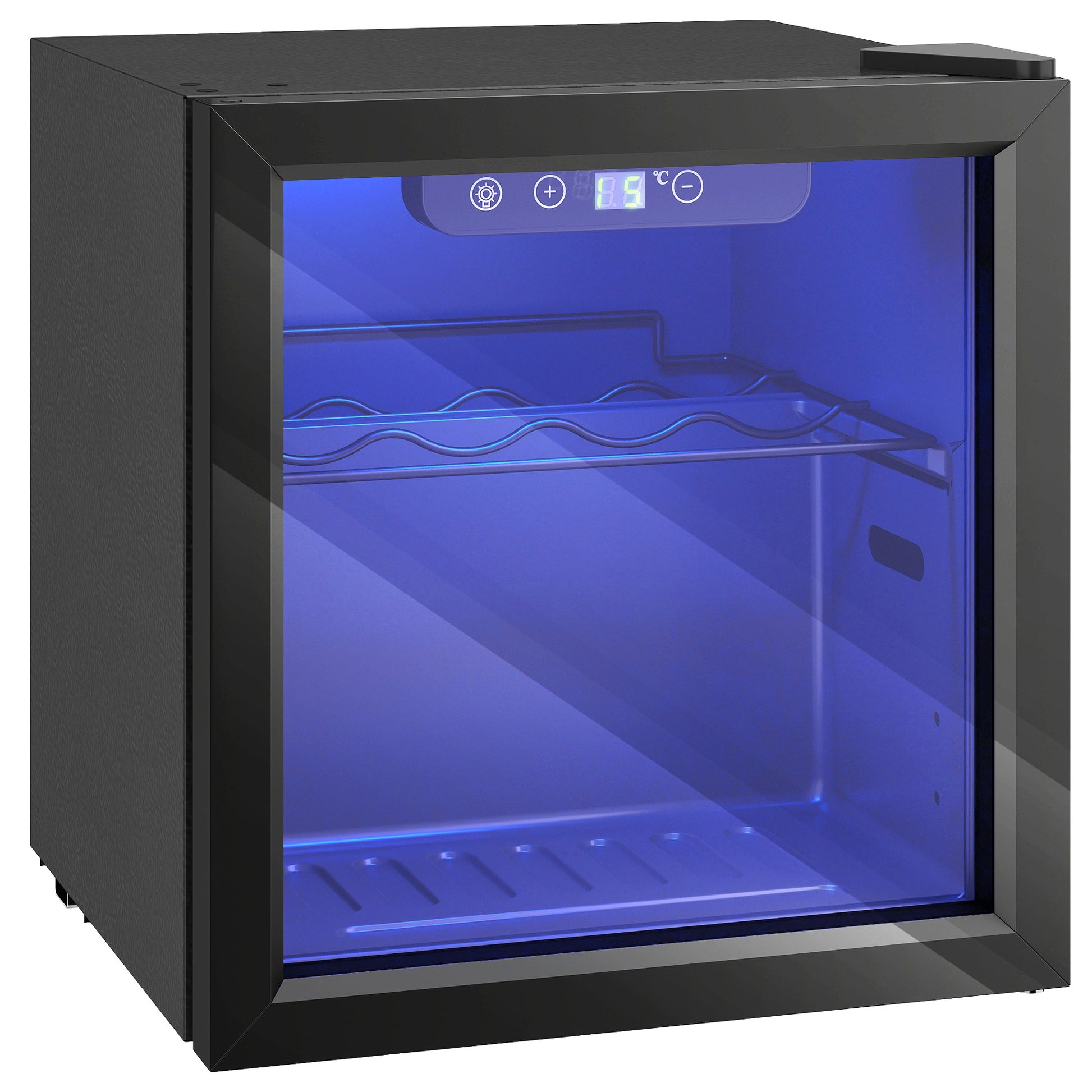 HOMCOM 12 Bottle Wine Cooler, 36 Litre Capacity, 4-16°C Under Counter Drinks Beer Wine Fridge with Glass Door, LED Light, Black