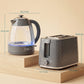 HOMCOM Kettle and Toaster Set, 1.7L 3000W Rapid Kettle with Limescale Filter, 2 Slice Toaster with 7 Browning Controls, Grey
