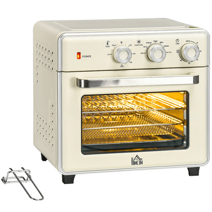 HOMCOM 20L 90-230°C Mini Electric Oven - Cream
