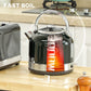 HOMCOM Polished Stainless Steel Kettle and Toaster Set - Black