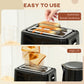 HOMCOM Polished Stainless Steel Kettle and Toaster Set - Black